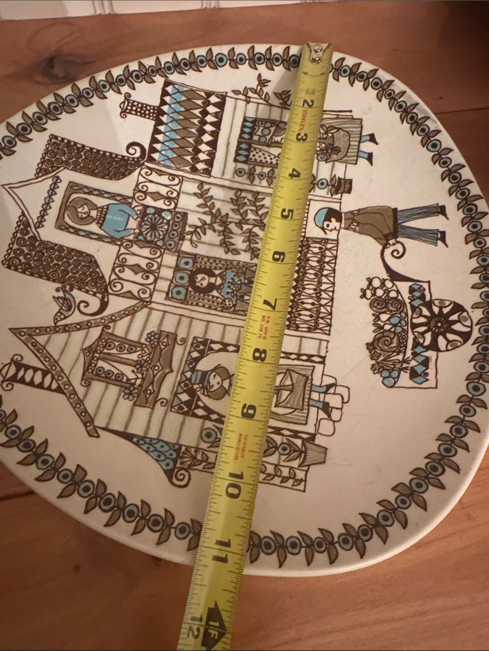 Vintage Figgjo Flint “market” pattern by Turi Design decorative plate